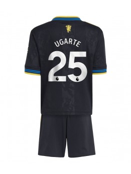 Billige Manchester United Manuel Ugarte #25 Tredjedraktsett Barn 2025-26 Kortermet (+ Korte bukser)